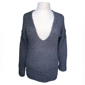 Abercrombie & Fitch  V Neck Boucle Sweater Size S Black